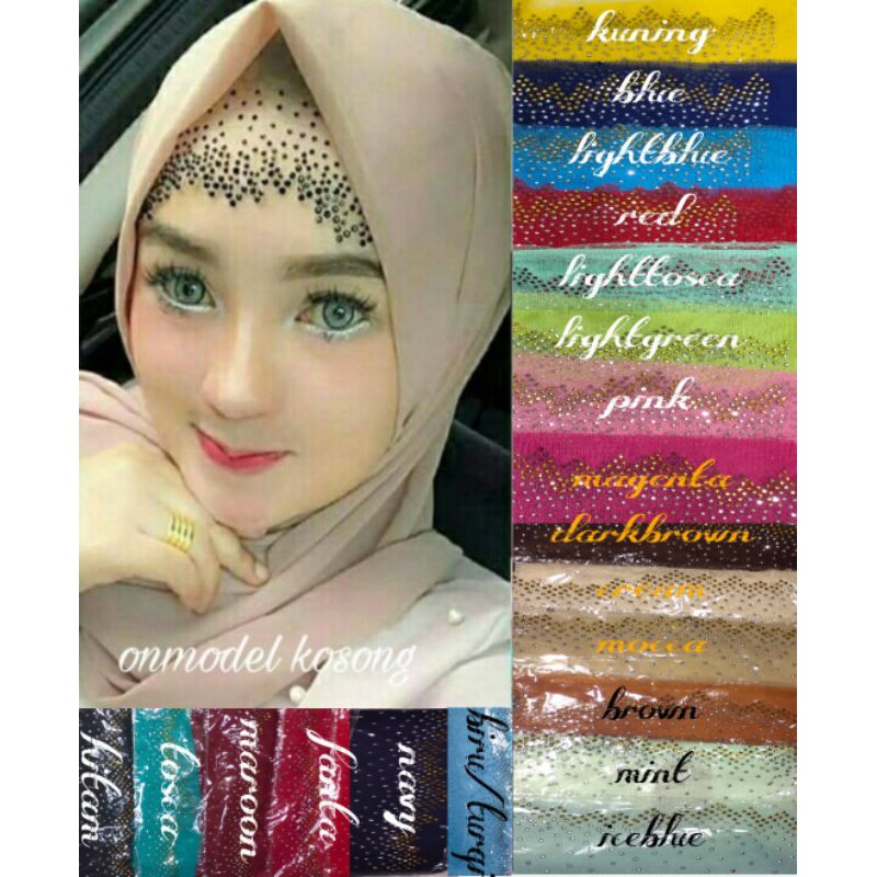 Iner Hijab Pesta Gliter / Ciput Permata Tile / Dalaman Kerudung Murah