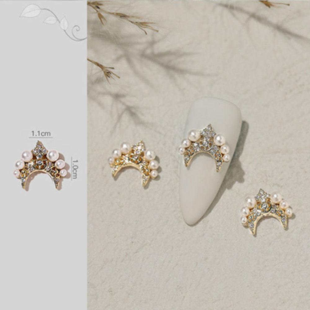 AUGUSTINA Perhiasan Zircon Agustina 1pc Mutiara DIY Aksesoris Nail Art Jewelry