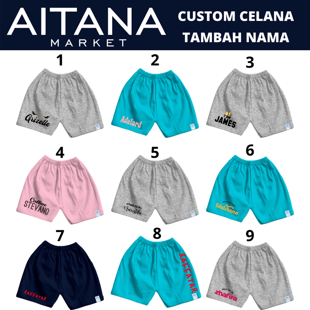 [BISA TAMBAH NAMA] Celana Custom Bayi &amp; Anak 6 Bulan - 8 Tahun Bahan Katun Combed 30s