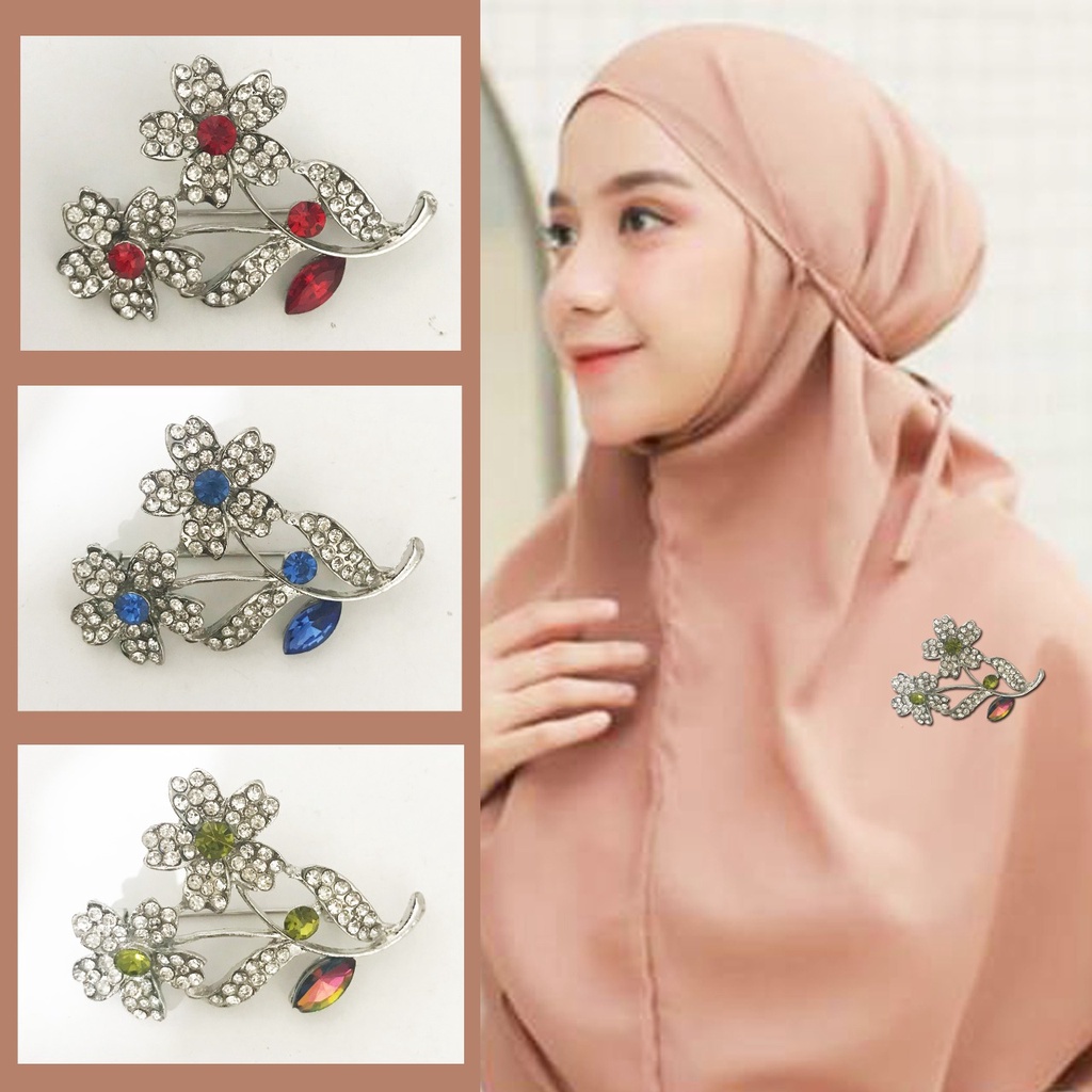 Jual Bros Pin Motif Bunga Elegan Hijab Kebaya Shopee Indonesia 6748