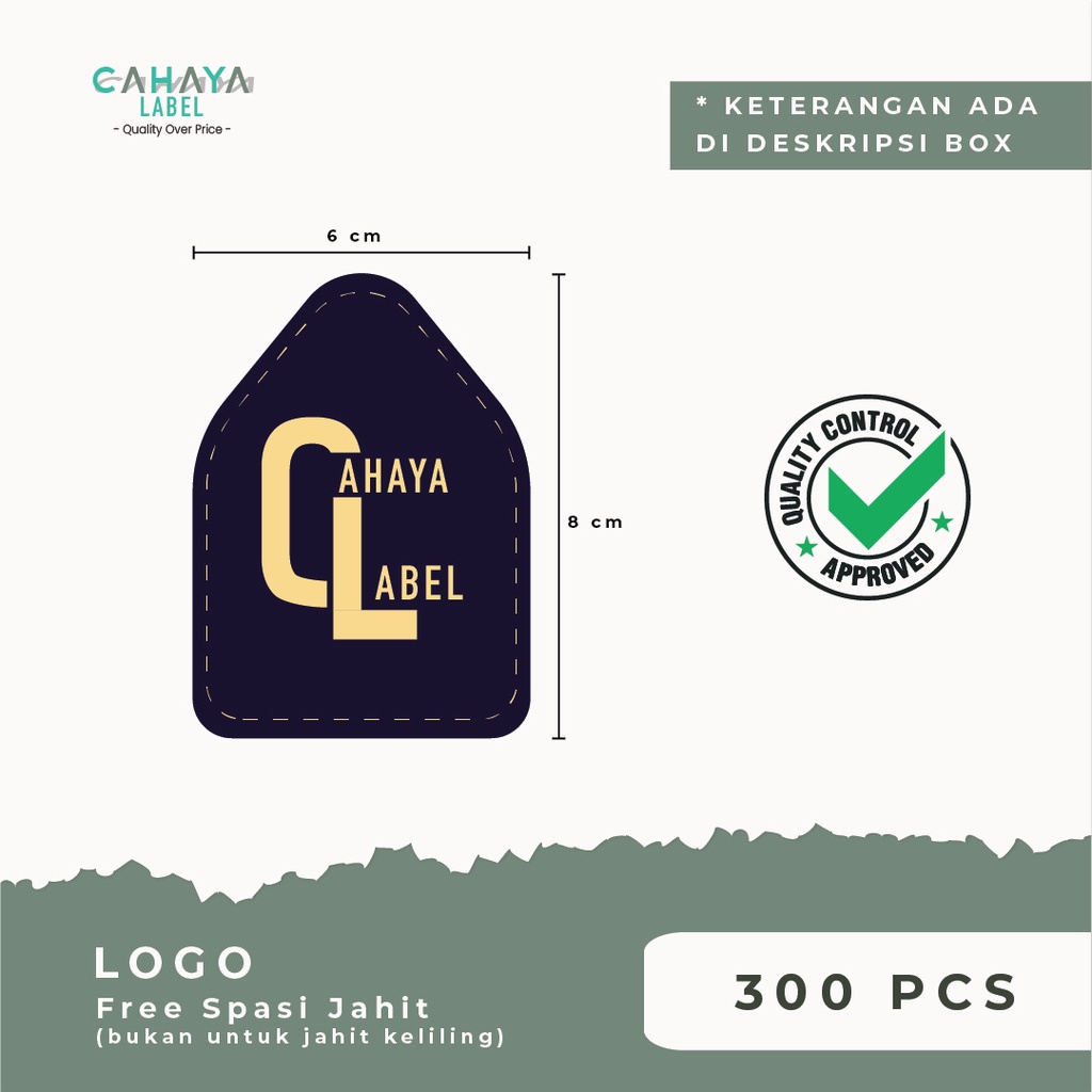 Paket SUPER Premium (300pcs) 𝐑𝐩𝟐.𝟔𝟔𝟕/𝐩𝐜𝐬 Label Baju Hijab Woven (FREE HOTCUT)