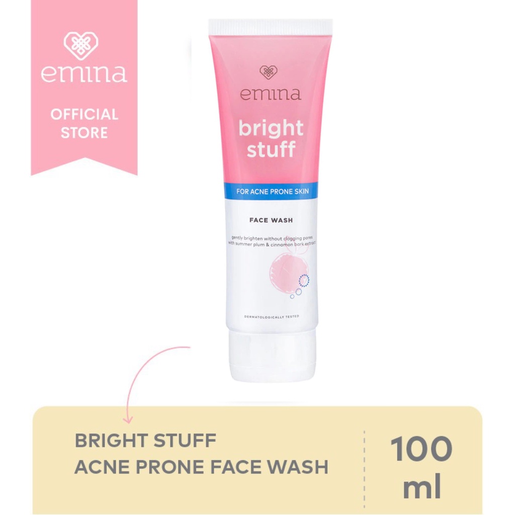 Face Wash EMINA Bright Stuff for Acne Prone Skin Sabun Cuci Muka Untuk Kulit Berjerawat 100ml dan 50
