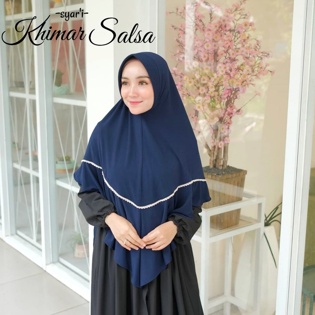 HIJAB / JILBAB KHIMAR SYAR'I RENDA JUMBO -KHIMAR SALSA-BEST SELLER -BAHAN STELA HALUS NYAMAN DIPAKAI