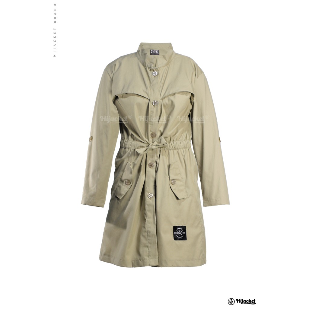 Hijacket Valeria Series Origilal Jaket Hijabers Bahan 100% Baby Canvas Asli-CREAM