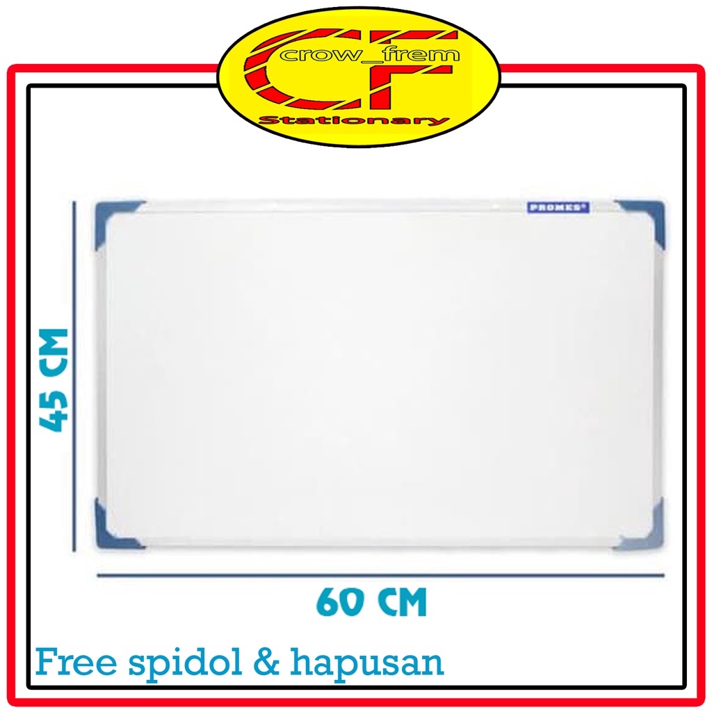 

Papan Tulis Whiteboard 45x60 Free Spidol Dan Penghapus