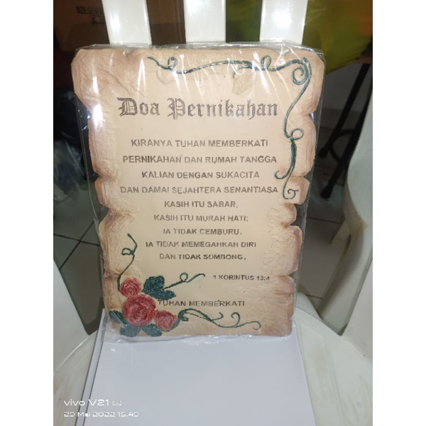 Pajangan hiasan rohani dinding Doa Pernikahan bahagia plakat murah dekorasi rumah original