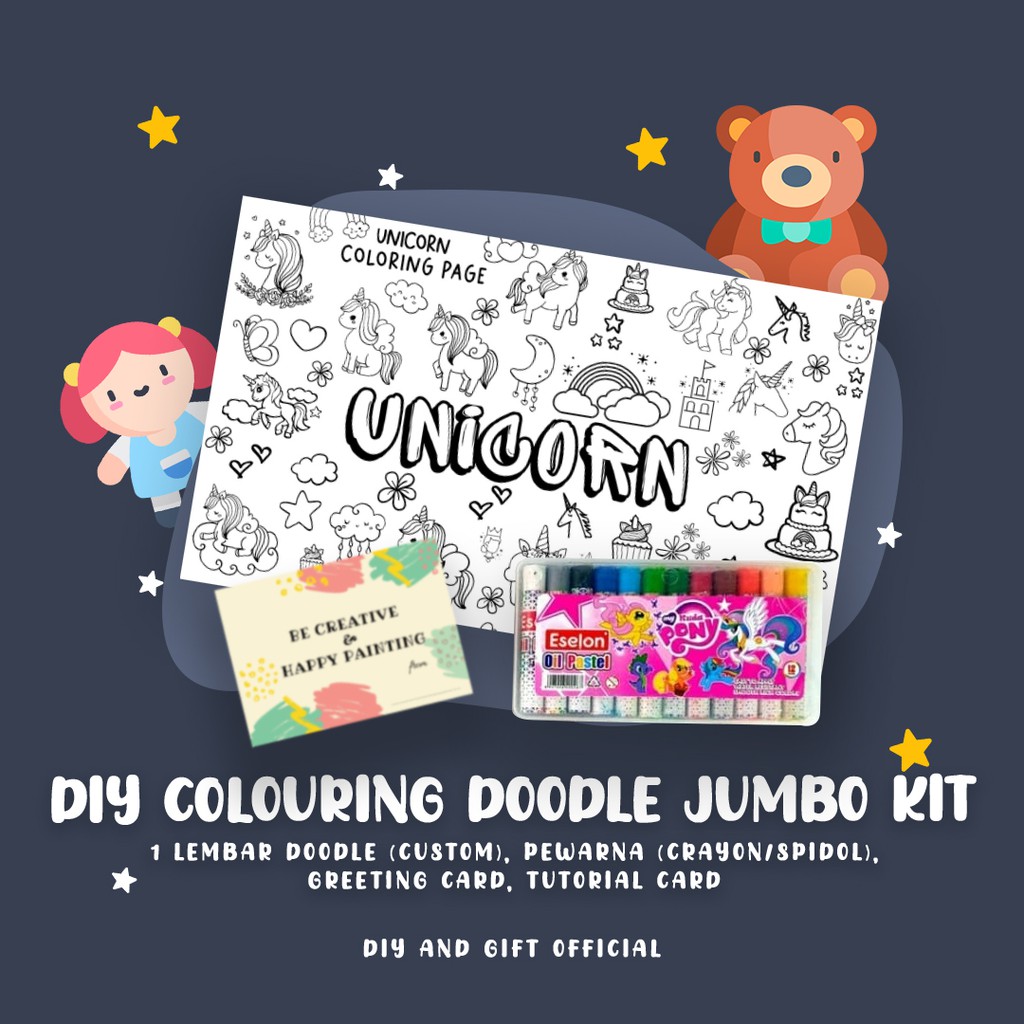 DIY MEWARNAI DOODLE RAKSASA | Mainan edukasi kreasi anak I Hampers Ulang Tahun
