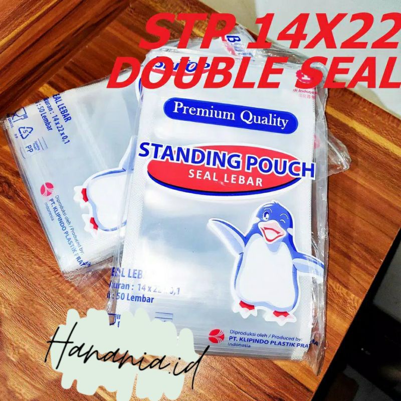 standing pouch stp 14x22 double seal   single seal isi 50 pcs
