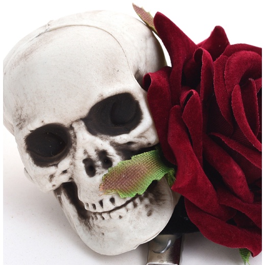 Jepit Rambut Tengkorak Mawar Women Skull Roses Hairclip 8571