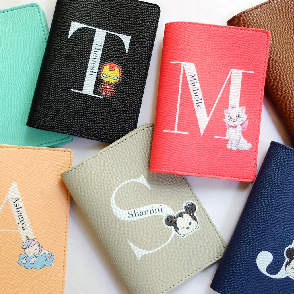 Sampul Paspor CUSTOM Cover Passport Holder character initial lucu custom nama