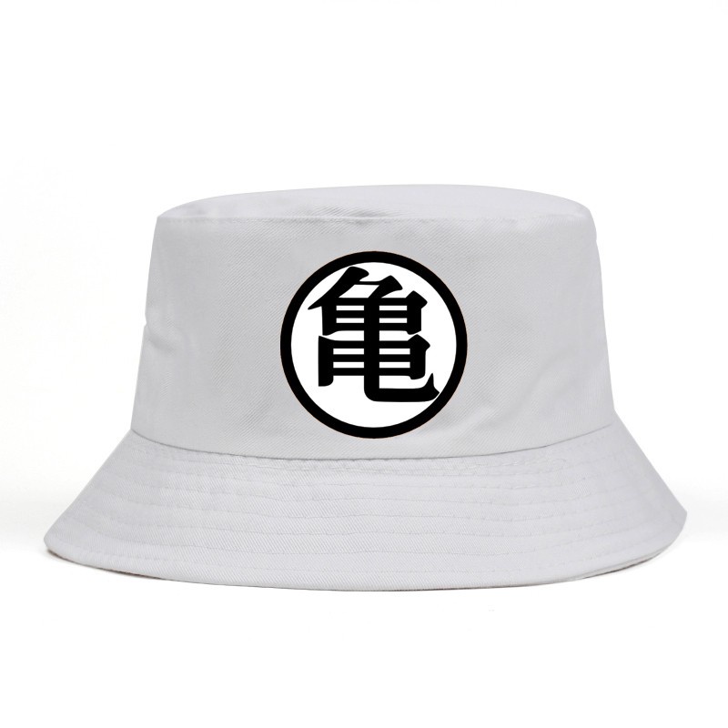 Topi bucket Dragon Ball Master Roshi bucket hat print brand Topi Musim Panas Wanita Pria Panama Topi Datar Pelindung Matahari Memancing Mancing