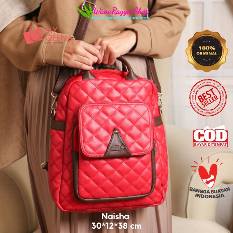 Tas Ransel Wanita Naisha Original My Qeena bisa jinjing dan selempang
