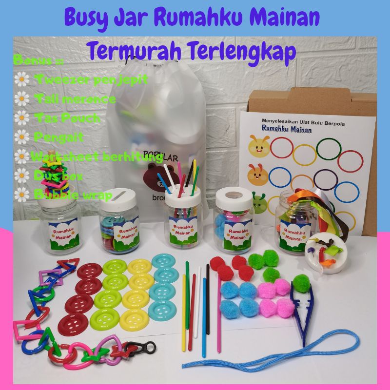 BUSY JAR 5IN1 10 AKTIFITAS MAINAN MONTESSORI ANAK