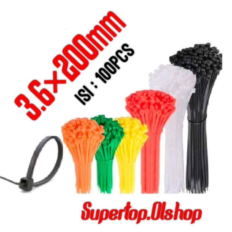 3.6x200MM Kabel Ties/ Kabel Tie/ Kabel Pengikat/Kabel Ties⭐supertop⭐