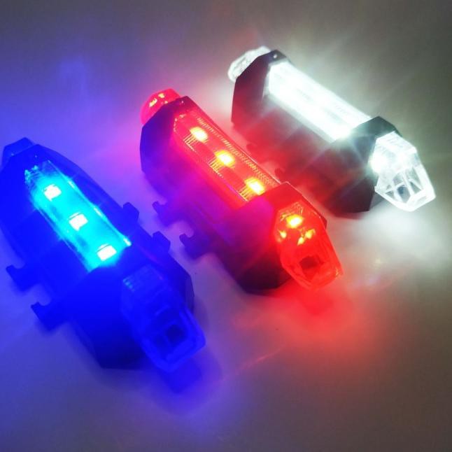 Modern...112XG  Lampu Belakang Sepeda LED Tail Light Rechargeable USB - 3 Warna - White