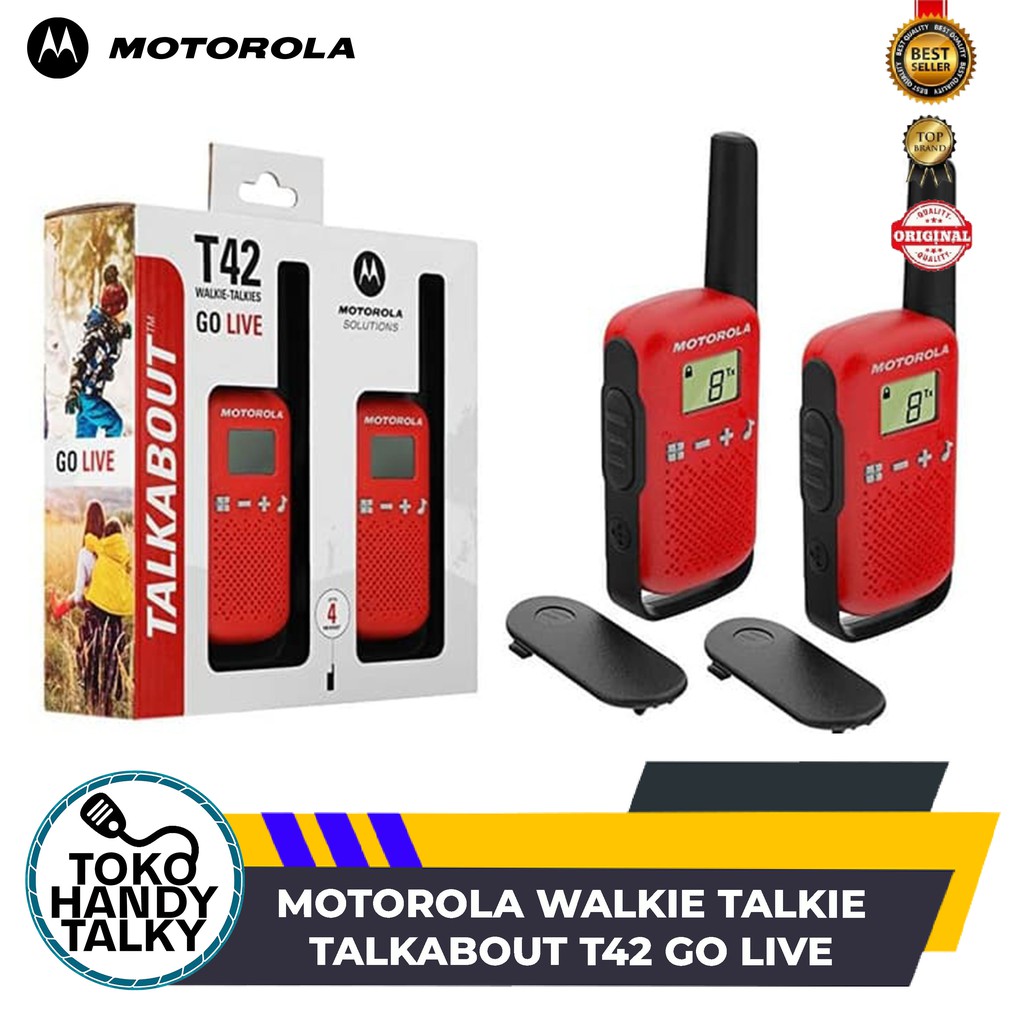 MOTOROLA WALKIE TALKIE TALKABOUT T42 GO LIVE NEW ORIGINAL GARANSI RESMI POSTEL