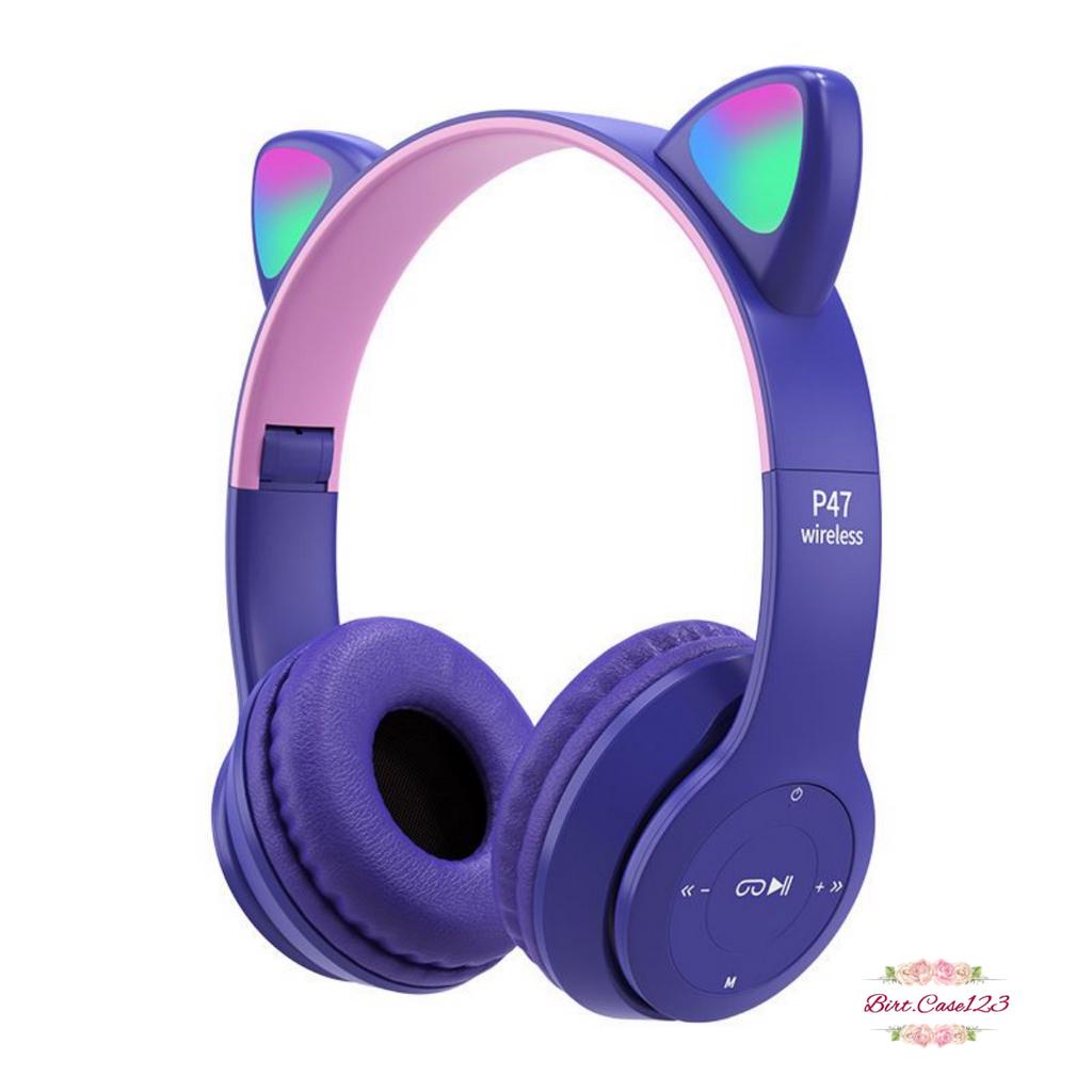 CAT EARS HEADSET headphone Hf bando telinga kucing P47m LED BANDO BLUETOOTH wireles RGB GAME HEADSET G-P47M LED WIRELESS super BASS BC7909