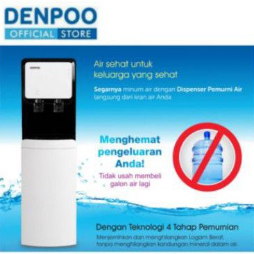 Dispenser Hot&amp; Cold Tanpa Galon DENPOO AQUAZONE 4 FILTER Kompressor