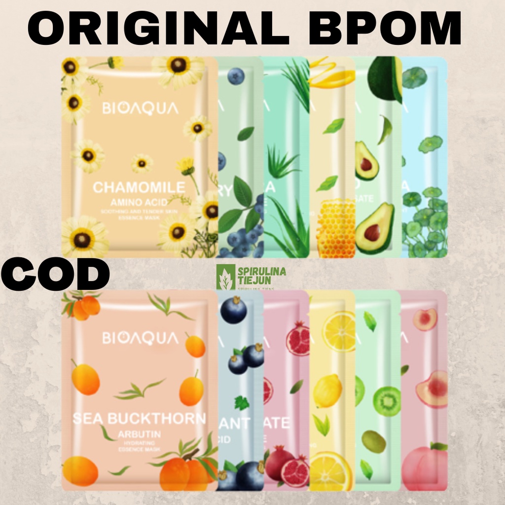 (BPOM ORI) SHEET MASK BIOAQUA,SHEET MASK BIOAQUA,SHEET MASK MURAH,SHET MASK BIOAQUA 12 PCS,SHETT MAS