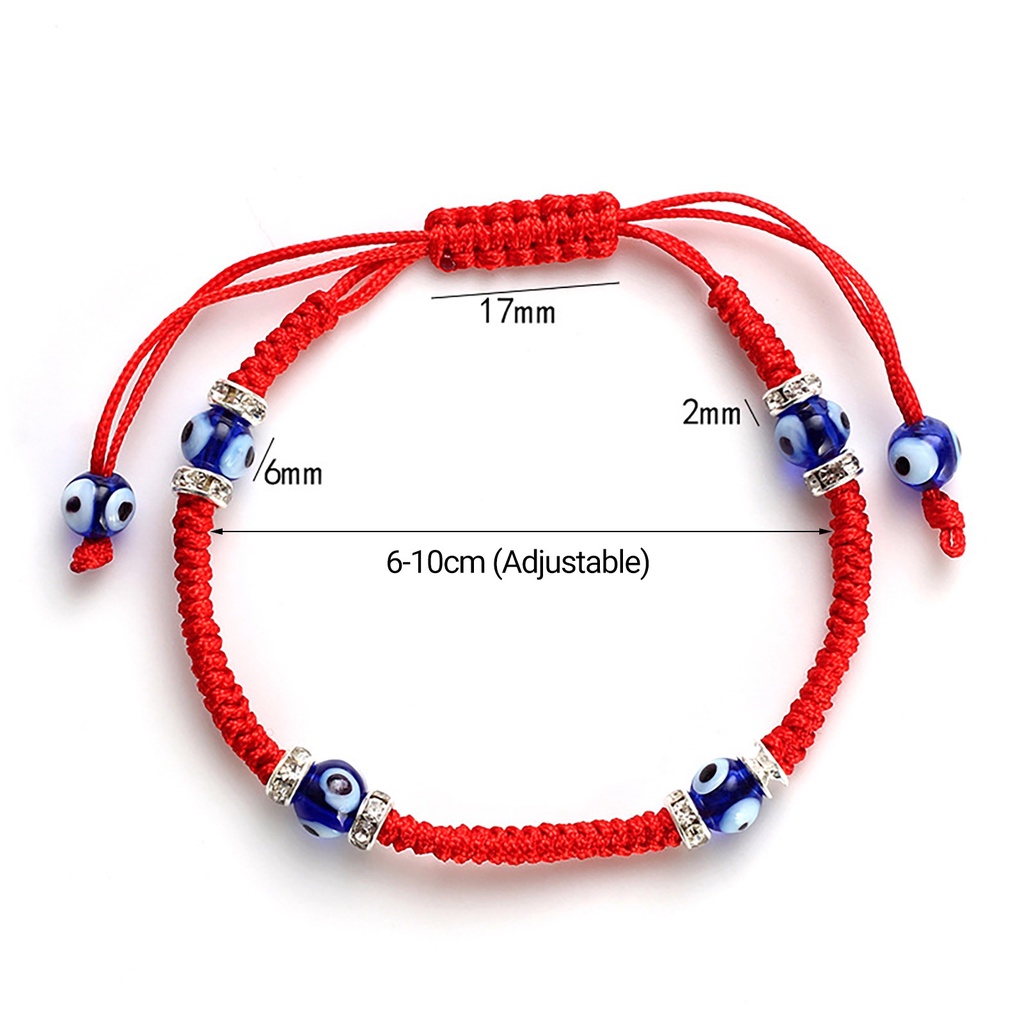 Hu Hu Hu Hu Hu Alat Bantu Pasang Kacamata♡ Gelang Jimat Tenun Desain Simbol Mata Keberuntungan Gaya Etnik Untuk Pasangan