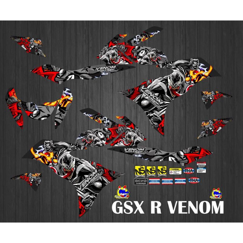 Stiker Motor Striping Motor Gsx R 150 Motif Venom