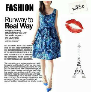Faded Glory Blue Floral Dress