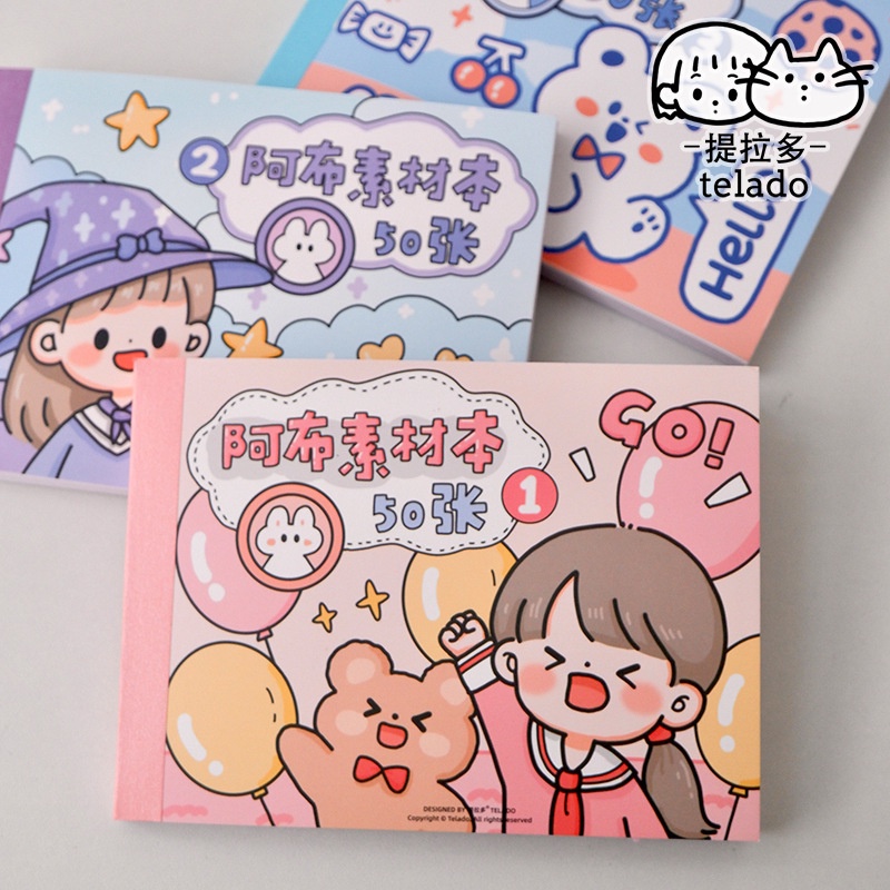 PAOPAO Stiker 1 Pack Cute isi 50 Lembar Character Premium Design