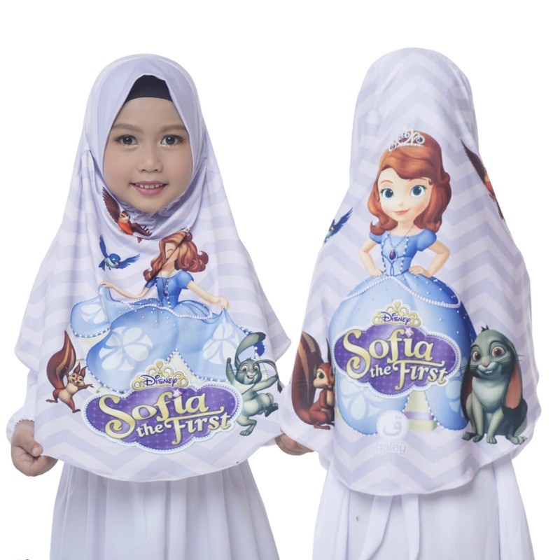 BERGO HIJAB INSTANT PRINTING ANAK MOTIF SHOFIYA / JILBAB INSTANT ANAK KARAKTER LUCU