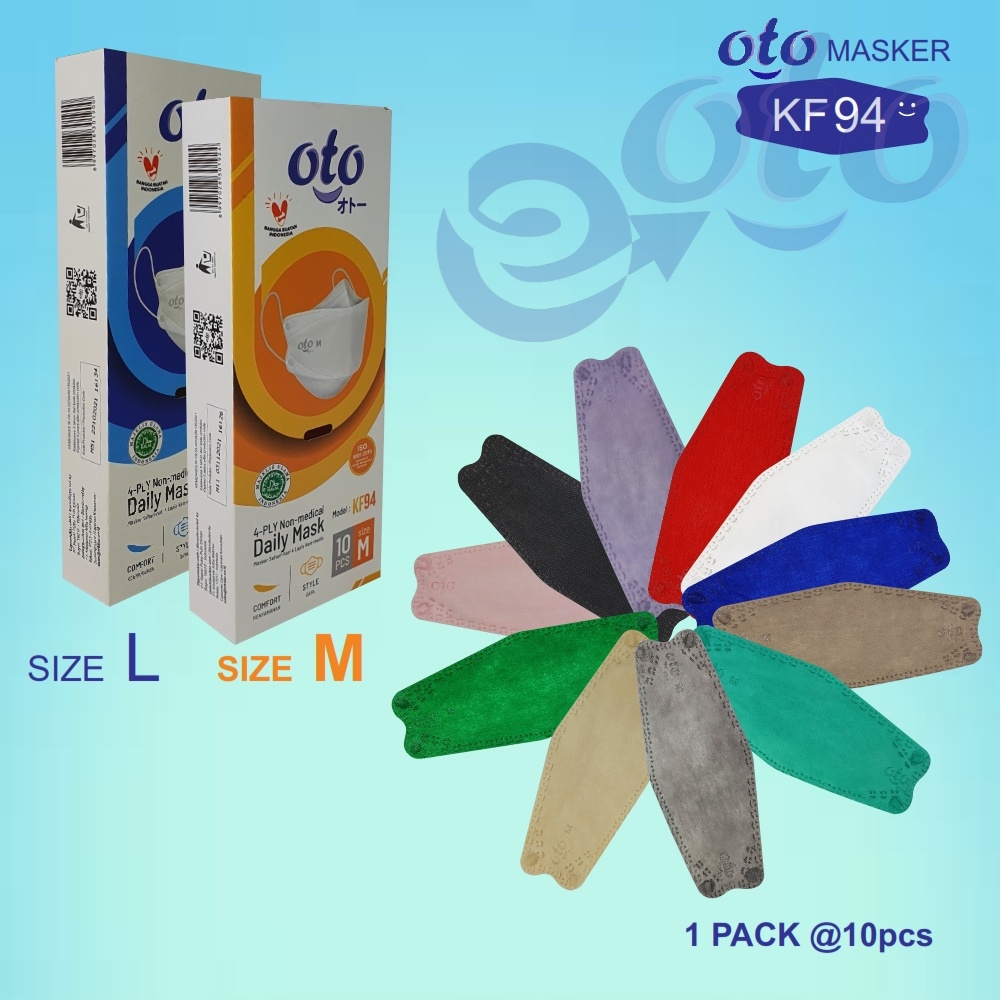 OTO Masker Wajah KF94 Earloop Face Daily Mask 4 lapis ukuran M isi 10 pcs