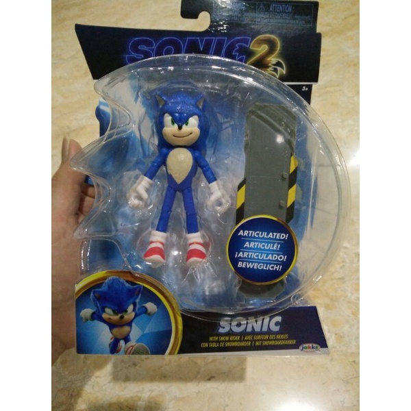 Sonic 2 Movie Figure The Hedgehog SONIC With Snow Rider Jakks Pacific ORIGINAL