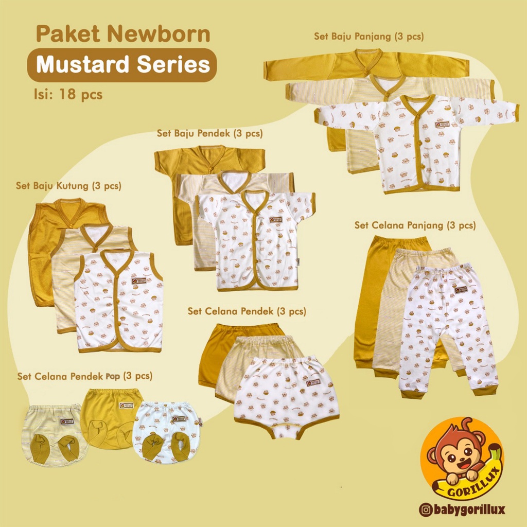 Gorillux Paket Baju Bayi Newborn SNI - Paket Baju Bayi Baru Lahir Gorilux