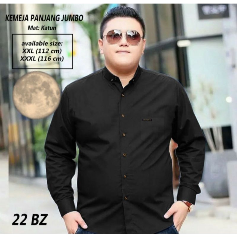 kemeja hitam jumbo polos