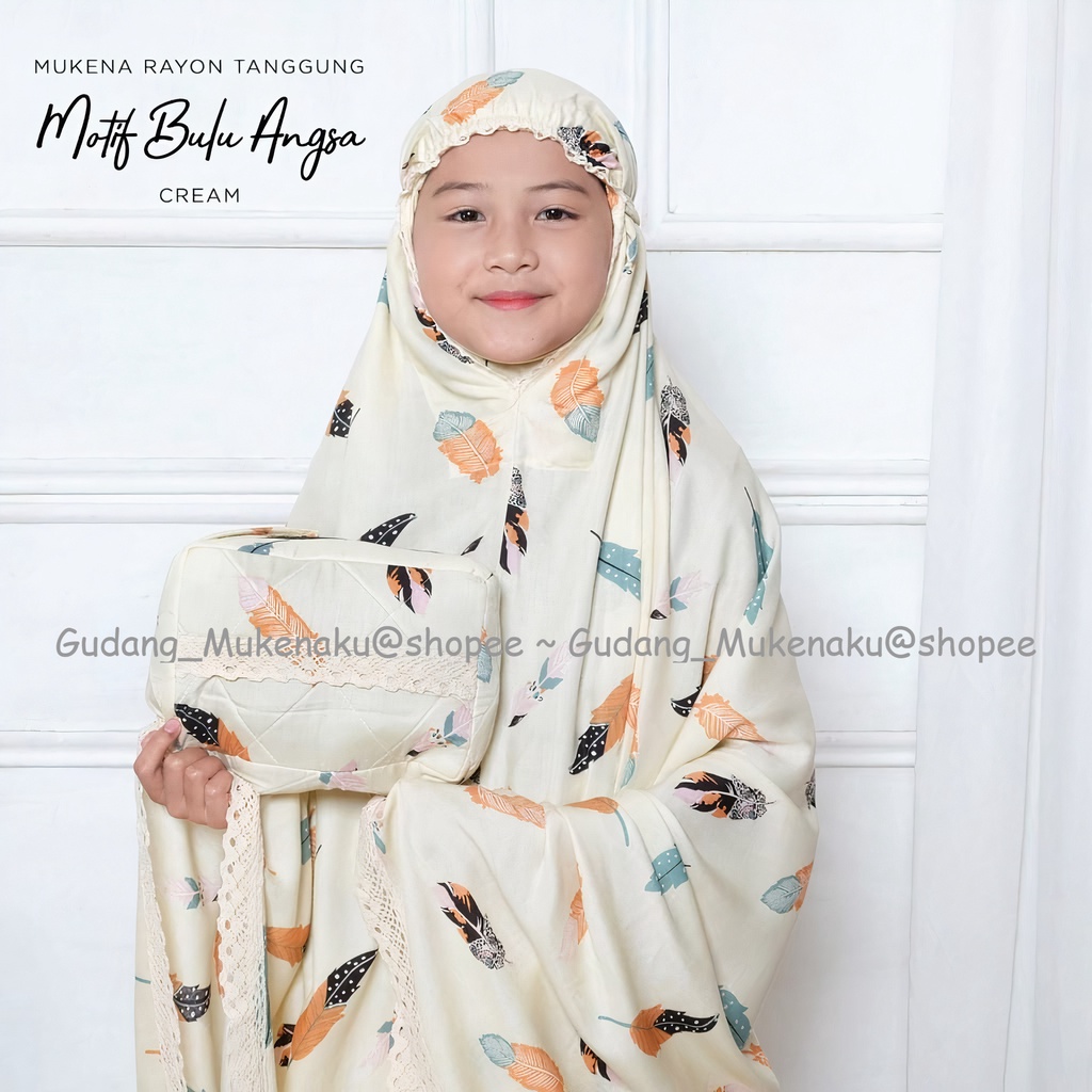 Gudang_Mukenaku Mukena Anak Tanggung (estimasi 8-12 Tahun) Motif Bulu Angsa Renda Rajut Model Saliha Free Tas Terbaru