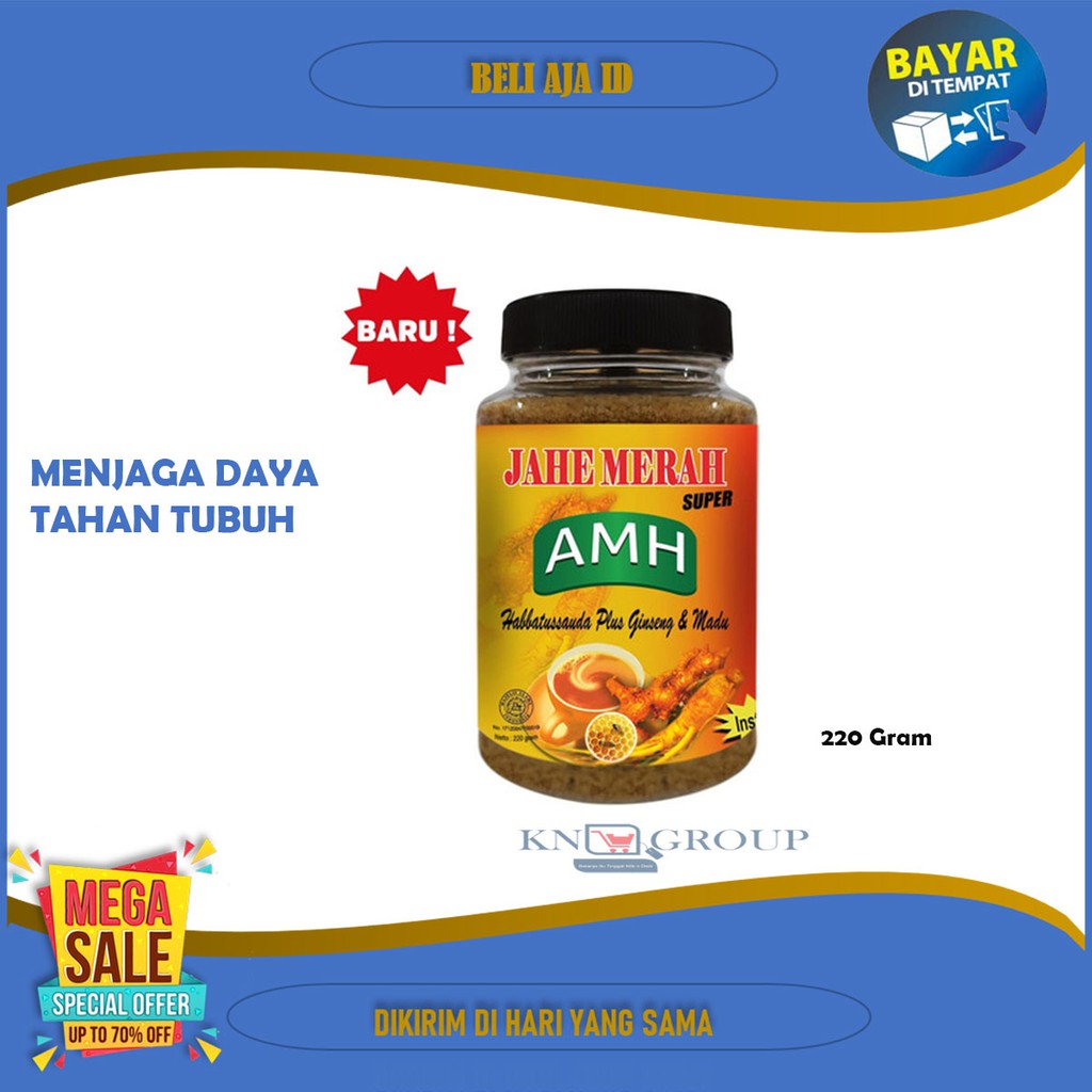 Jahe Merah Super AMH Kemasan TOPLES Isi 220 gram | Habbatussauda Plus Ginseng&Madu