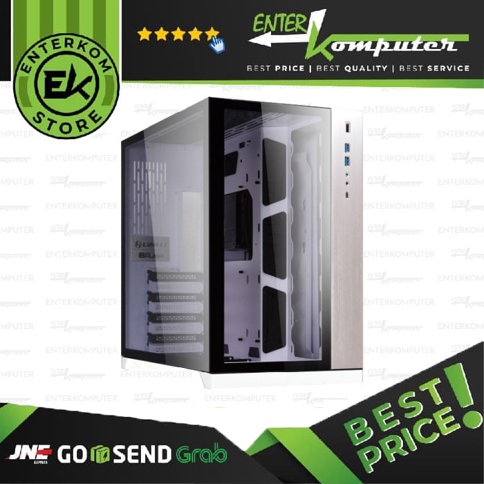 CASING LIAN LI PC-O11DW - DYNAMIC WHITE - TEMPERED GLASS FRONT &amp; LEFT