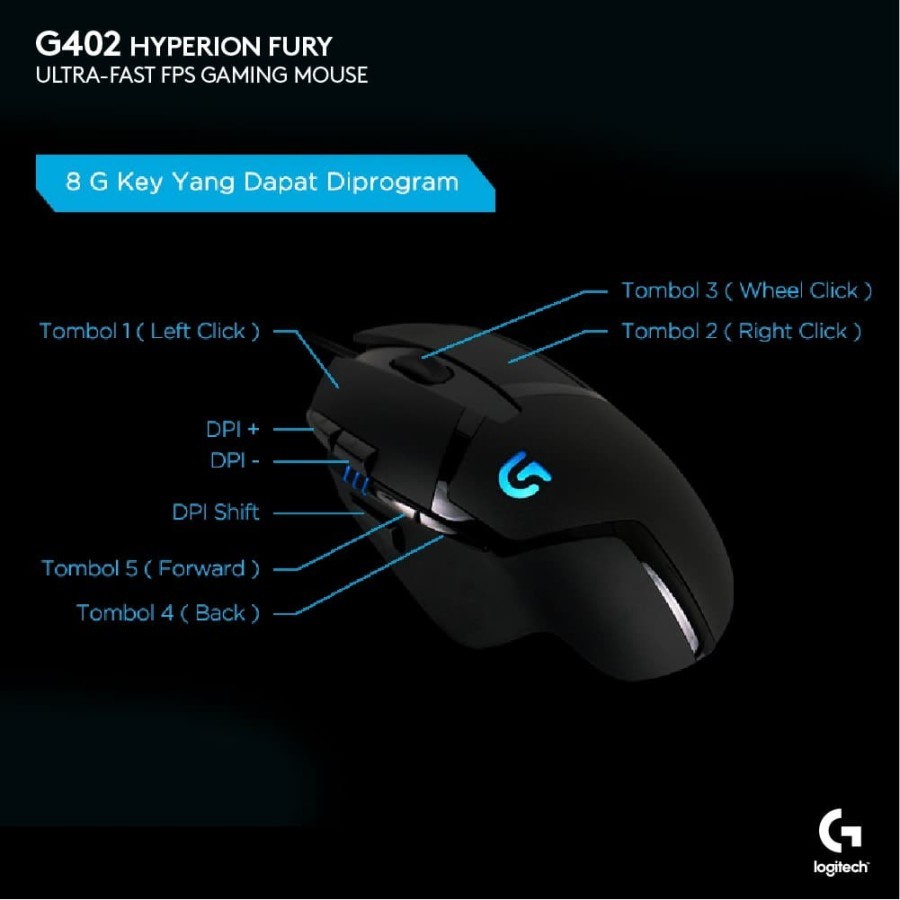 Mouse Gaming Logitech G402 Hyperion Fury