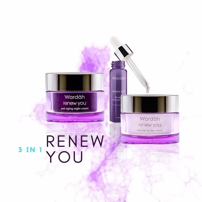 WARDAH PAKET RENEW YOU 3 IN 1 (day cream 30gr, night cream 30gr, intensive serum)