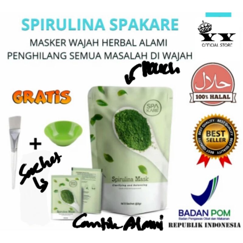 Skincare spakare Spirulina Mask New Product Masker Spirulina Terbaru Kualitas Premium