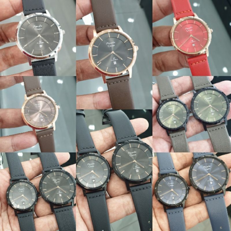 Jam Tangan Alexander Christie 8639 AC 8639 Tali kulit Baterai Original d4cm & d3.2cm garansi 1thn