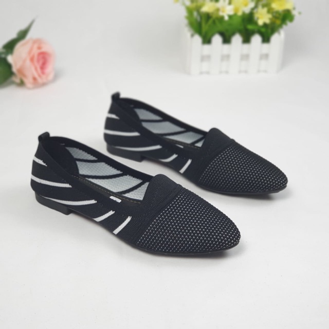 KAYZINEVA Sepatu Flat Rajut Import Wanita CC 01