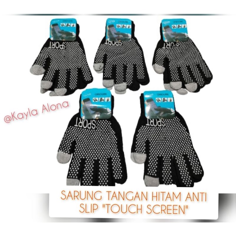 SARUNG TANGAN HITAM ANTISLIP &quot; TOUCH SCREEN &quot;