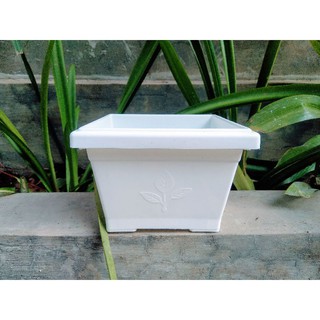 POT TANAMAN BUNGA PERSEGI 20 PUTIH Shopee Indonesia POT TANAMAN BUNGA PERSEGI 20 PUTIH Shopee Indonesia