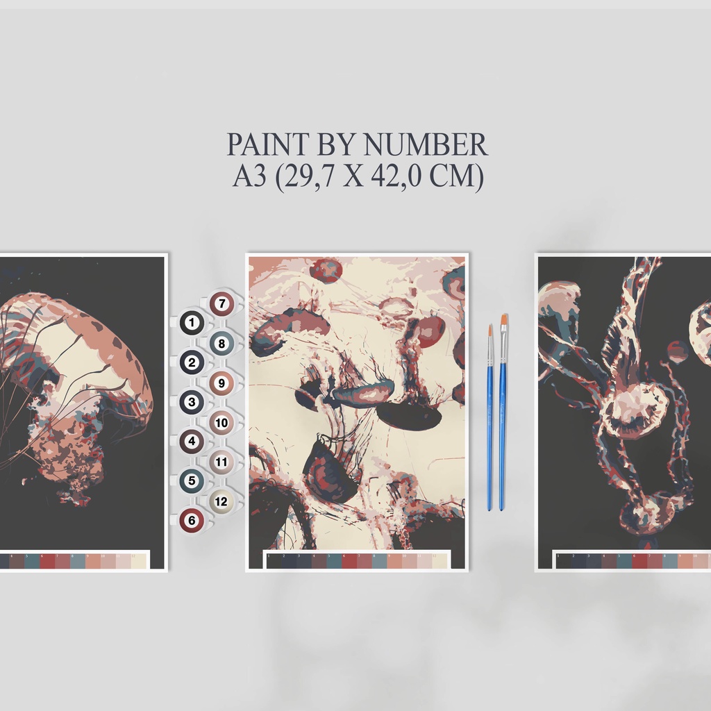 

Paint By Number Kit A3, JELLY FISH