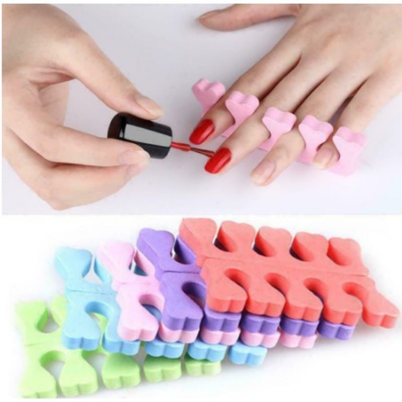 SEPASANG PEMISAH JARI NAIL ART ALAT MANICURE / FINGER TOE SEPARATOR pink / orange