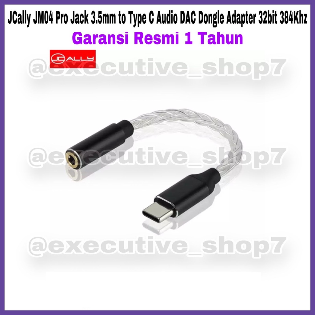 Jcally JM04 Pro Jack 3.5mm to Type C Audio DAC Dongle Adapter 32bit 384Khz - Garansi Resmi 1 Tahun