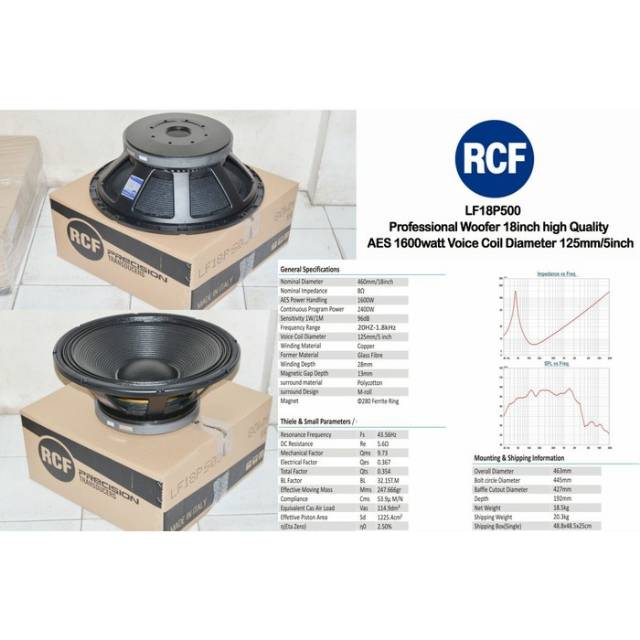 Speaker RCF LF18P500 / L18P500 18inch GRADE A