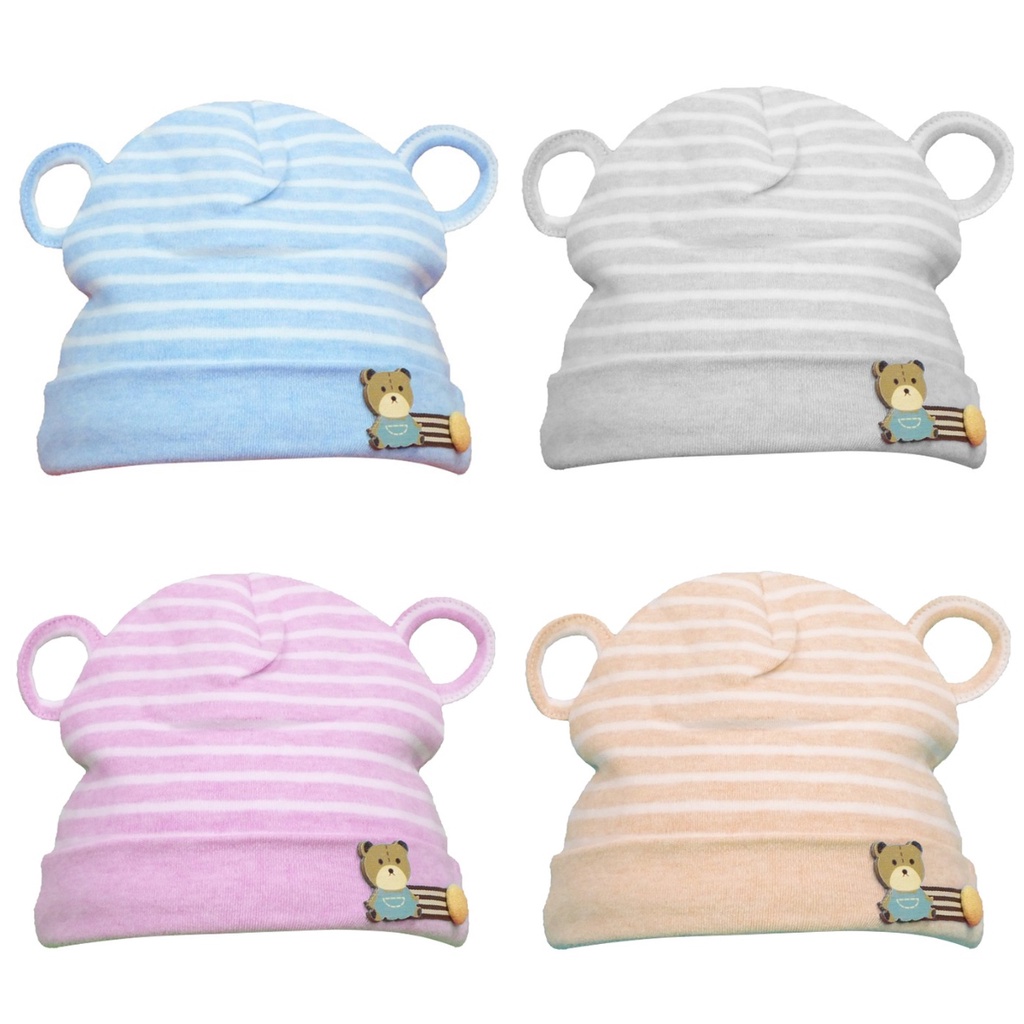 Nbaby Topi Bayi Lucu Striped Bear Beanie (1 Pack = 1 Pc) BCP 3318