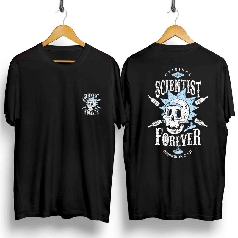 Fourfashion Kaos Pria Kaos Distro SCIENTIST FOREVER Black CN866