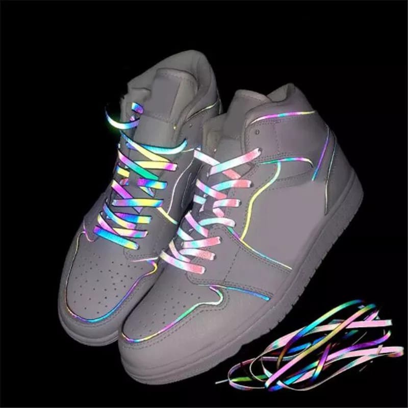 Tali Sepatu Reflektif Hologram Flash Cahaya Shoelaces