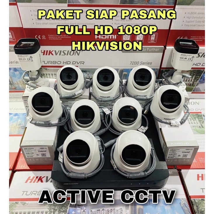 PAKET KAMERA CCTV HIKVISION 11 CAMERA 2mp 16 CH CHANNEL 1080p FULL HD